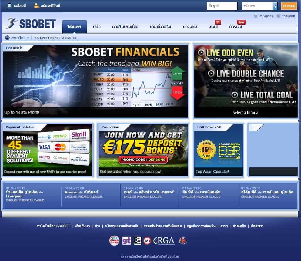 SBOBET แทงบอลไทย
